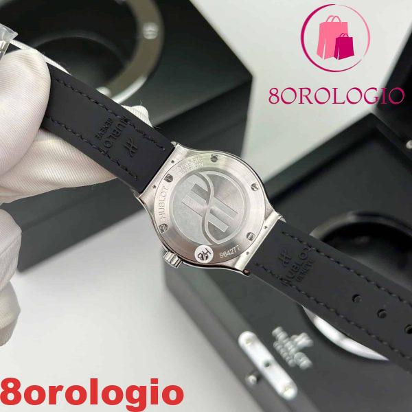 Hublot Classic Fusion Green Titanium Pavé Replica Moissanite al Quarzo 33mm Orologio - immagine 8