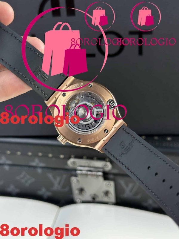 Hublot Classic Fusion King Gold Quadrante Nero Miglior Replica JJF 38mm Orologio - immagine 8