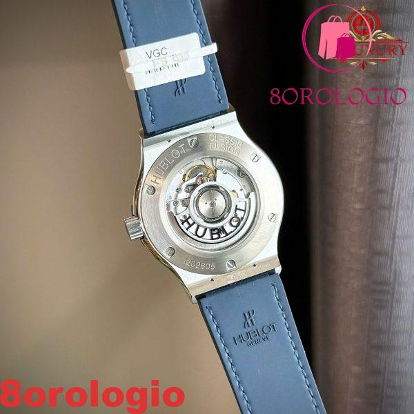Hublot Classic Fusion Titanium Blue Cinturino in Pelle con Ghiera Personalizzata in Rubino e Zaffiro Migliore Replica 42mm Orologio - immagine 8