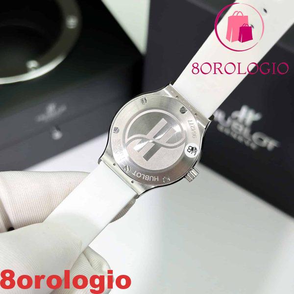 Hublot Classic Fusion Titanium Pavé Quadrante Bianco Custom Moissanite Cinturino in Gomma Replica Migliore 33mm Orologio - immagine 8
