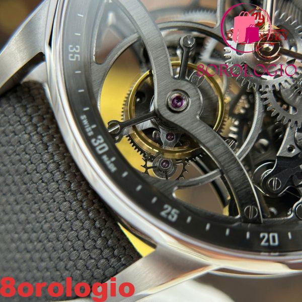 Audemars Piguet Code 11.59 Tourbillon Openworked 26600CR Quadrante Grigio Cinturino in Tessuto Migliore Replica 1:1 APPF 41mm Orologio - immagine 11
