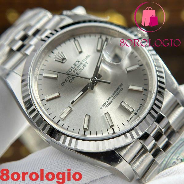 Rolex Datejust 126234 Quadrante Argentato Luminosa Bracciale Jubilee 1:1 Migliore Replica Clean Factory 36mm Orologio - immagine 12