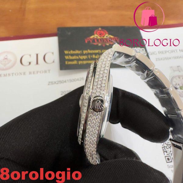 Rolex Datejust 126300 Bust Down Iced Out Diamanti di Moissanite Quadrante Monopoly Miglior Replica 41mm Orologio - immagine 12