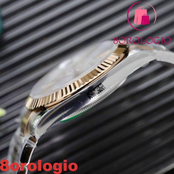 Rolex Datejust 126331 Two Tone Oro Rosa Quadrante Argento Oyster Replica Clean Factory 41mm Orologio - immagine 10