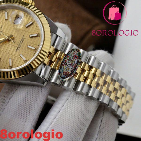 Rolex Datejust 126333 Due Toni Oro Giallo Quadrante Motivo Scanalato Jubilee Miglior Replica Clean Factory 41mm Orologio - immagine 10