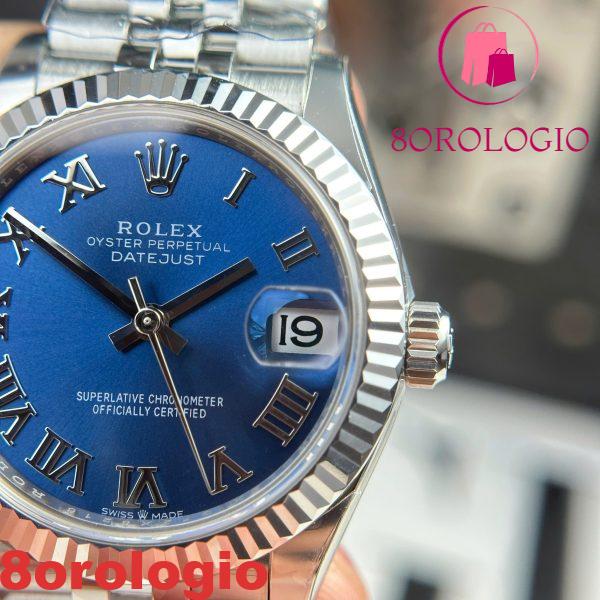 Rolex Datejust 278274 Quadrante Blu con Numeri Romani Ghiera Zigrinata Bracciale Jubilee Miglior Replica THB 31mm Orologio - immagine 13
