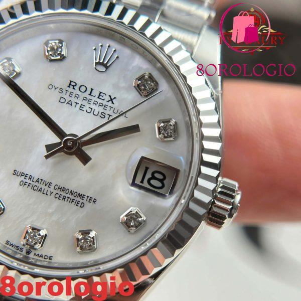 Replica Rolex Datejust 278274 Quadrante in MOP Bianco Bracciale Jubilee 1:1 Migliore 31mm Orologio - immagine 12