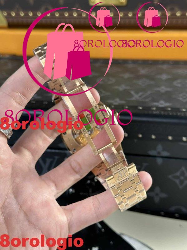 Audemars Piguet Royal Oak 15400OR Oro Rosa Quadrante Nero Replica 41mm Orologio - immagine 8