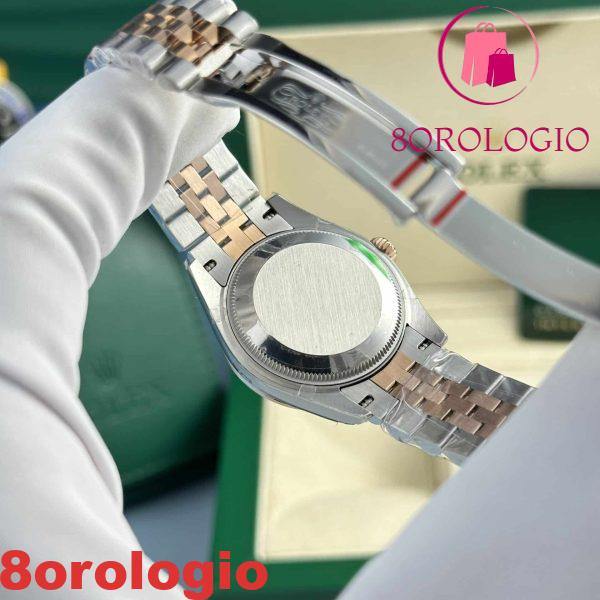 Replica Rolex Datejust 278381RBR-0018 Due Toni Oro Rosa Quadrante Ardesia Ghiera con Diamanti Bracciale Jubilee 31mm Orologio - immagine 9