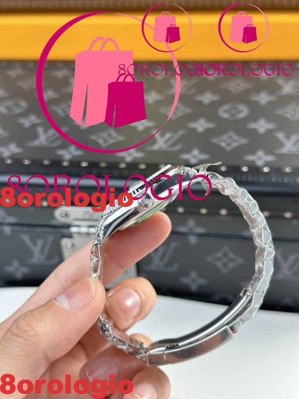 Rolex Datejust Quadrante Motivo Blu Bracciale Jubilee Luminoso Replica Super Clone 36mm Orologio - immagine 11