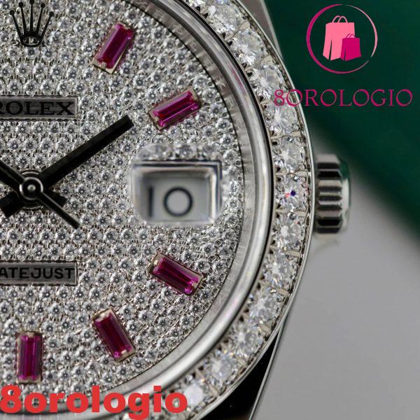 Rolex Datejust Personalizzato Moissanite su Quadrante e Lunetta Migliore Replica 41mm Orologio - immagine 12