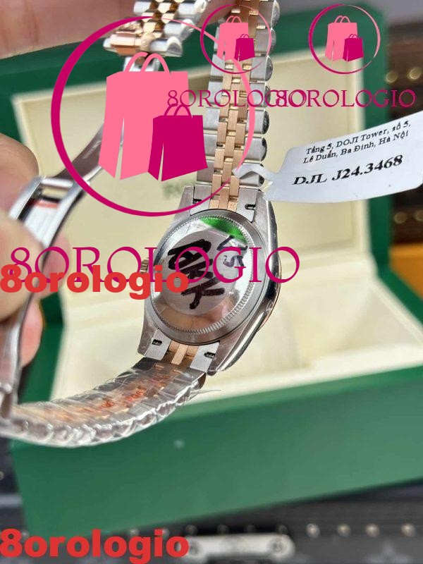 Rolex Datejust Lady Replica Due Tono 10K Oro Rosa Chocolate Quadrante Romano 31mm Orologio - immagine 10