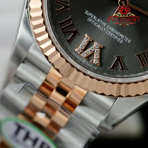 Replica Rolex Datejust 278271 Bicolore Oro Rosa Quadrante Ardese con Diamanti Cinturino Jubilee 1:1 Migliore THB 31mm Orologio - immagine 10
