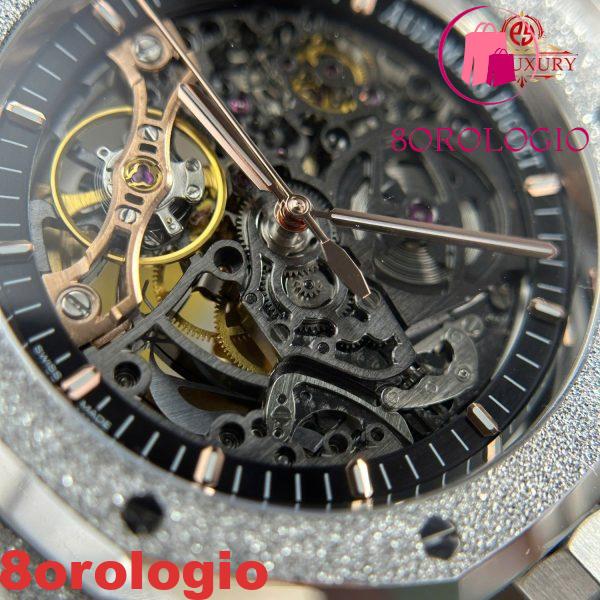 Audemars Piguet Royal Oak 15407BC Frosted Gold Openworked Skeleton Dial Replica 1:1 Migliore Edizione THB 41mm Orologio - immagine 12