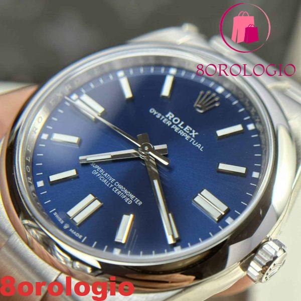 Rolex Oyster Perpetual 41 124300 Quadrante Blu Replica Migliore Clean Factory 41mm Orologio - immagine 11