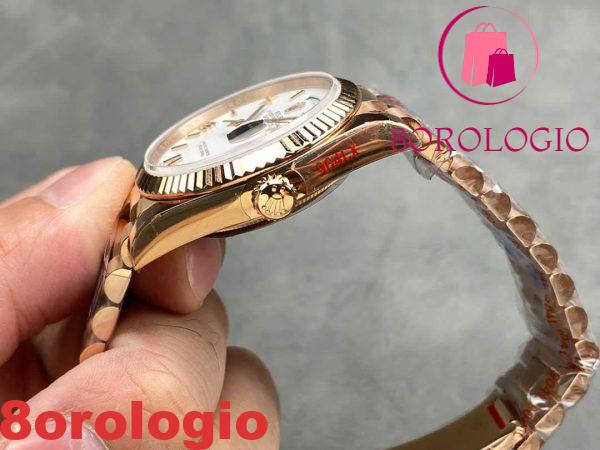 Replica Rolex Day-Date 128235-0070 Oro Rosa Quadrante Bianco 158g Super Clone QF 36mm Orologio - immagine 9