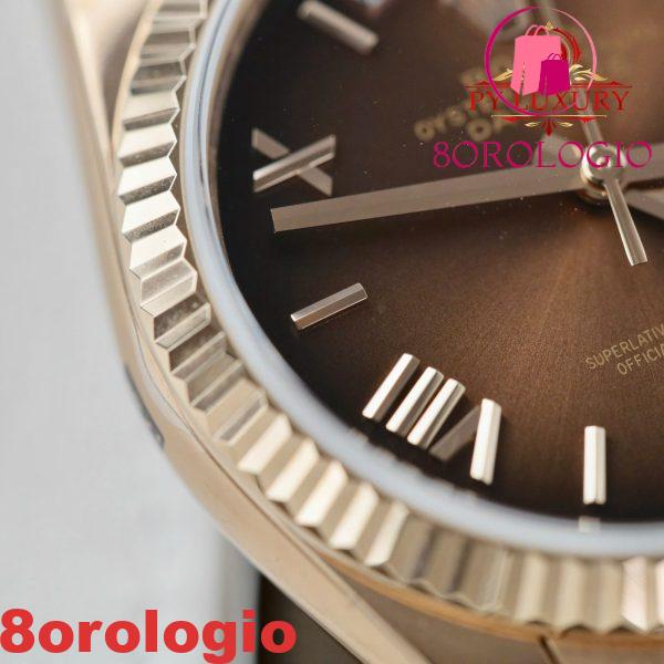 Rolex Day-Date 128235-0075 Quadrante Roman Ombré Marrone 158g Migliore Replica QF 36mm Orologio - immagine 10