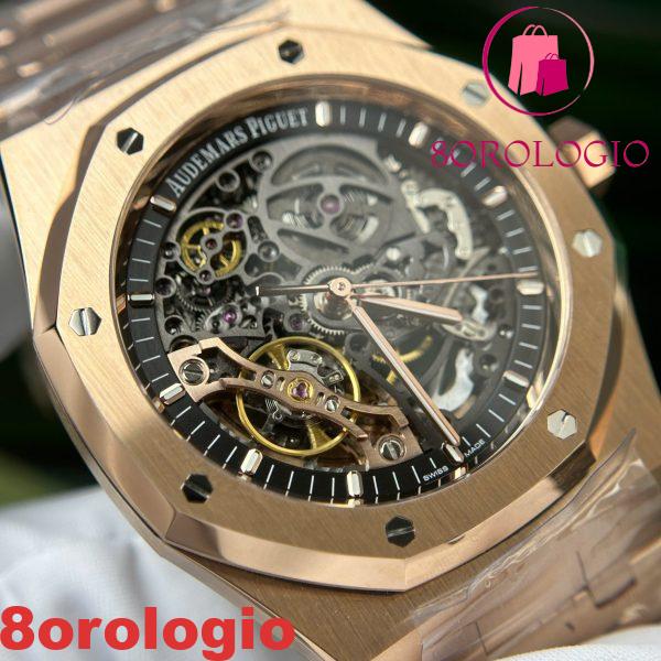 Audemars Piguet Royal Oak 15407OR Quadrante Scheletrato in Oro Rosa Replica Migliore 1:1 THB 41mm Orologio - immagine 12