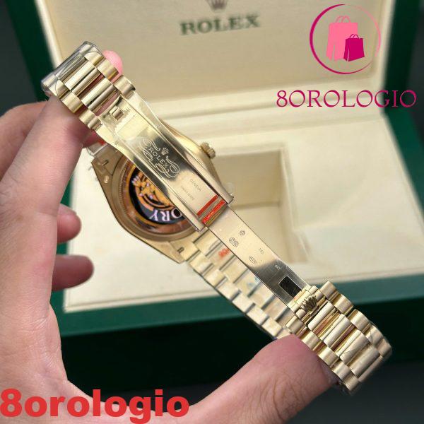 Replica Rolex Day-Date 128238-0069 Oro Giallo Quadrante Verde Ombré con Diamanti 158g Super Clone QF 36mm Orologio - immagine 8