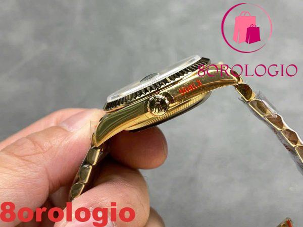Rolex Day-Date 128238-0118 Oro Giallo Quadrante Verde Ombré Romano 158g Migliore Replica QF 36mm Orologio - immagine 9