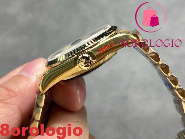 Replica Rolex Day-Date 128238-0130 Oro Giallo Quadrante Verde Brillante con Diamanti 158g Super Clone QF 36mm Orologio - immagine 9