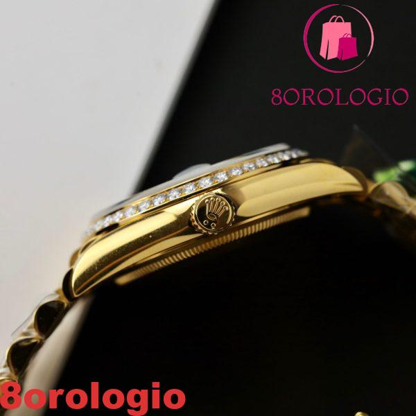 Rolex Day-Date 128348RBR-0037 Quadrante Turchese 18K Oro Giallo Replica Ghiera Moissanite 36mm Orologio - immagine 10