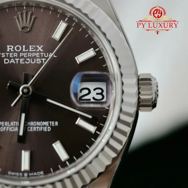 Rolex Datejust 278274 Quadrante Grigio Scuro Lunetta Zigrinata Bracciale Jubilee Miglior Replica THB 31mm Orologio - immagine 10