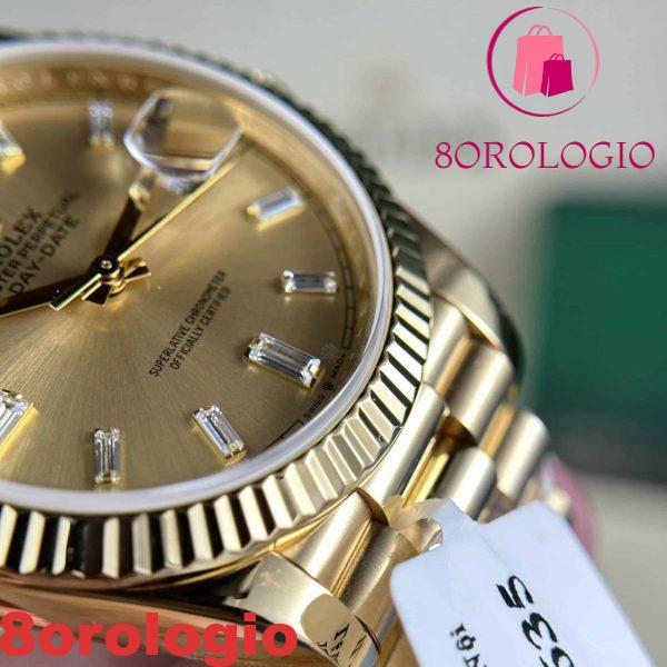 Rolex Day-Date 228238 18K Oro Giallo Replica Quadrante Champagne con Diamanti 177g GMF V3 Super Clone 40mm Orologio - immagine 10