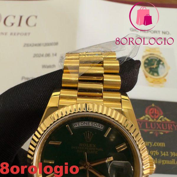 Rolex Day-Date 228238-0061 Quadrante Verde Romano Oro Giallo 18K Rivestito Miglior Replica V3 GMF 40mm Orologio - immagine 13