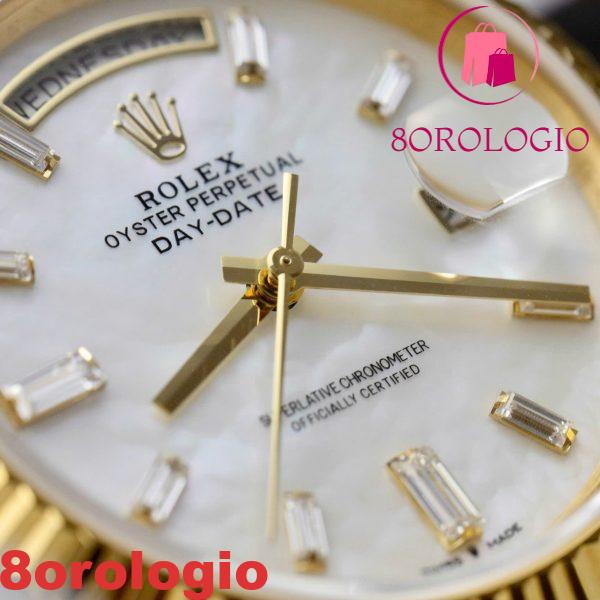 Rolex Day-Date 228238-0071 MOP Baguette Moissanite Indici Quadrante Rivestito in Oro Giallo 18K GMF V3 Migliore Replica 40mm Orologio - immagine 12