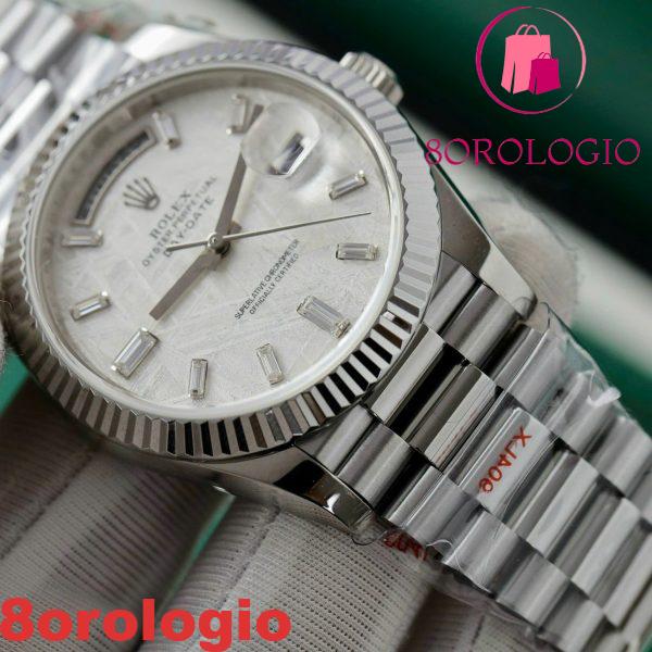 Rolex Day-Date 228239 Quadrante Meteorite Custom Moissanite Indici Ora GMF V3 Migliore Replica 40mm Orologio - immagine 9