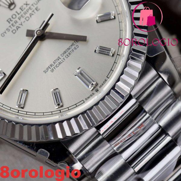 Rolex Day-Date 228239 Quadrante Baguette Argento 177g Migliore Replica V3 GMF 40mm Orologio - immagine 12