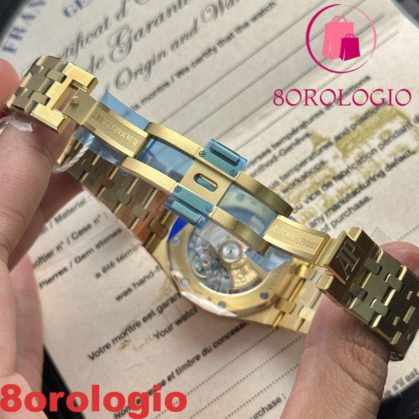 Replica Audemars Piguet Royal Oak 15450BA Oro Giallo Quadrante Blu IP Factory 37mm Orologio - immagine 8