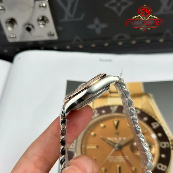 Replica Rolex Datejust 278381RBR Due Tono Oro Rosa Quadrante Color Rosa Lunetta con Pietre Bracciale Jubilee 1:1 Miglior Clone THB 31mm Orologio - immagine 10
