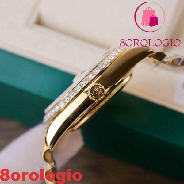 Rolex Day-Date 228348RBR 18K Yellow Gold Replica Quadrante Champagne Diamanti Baguette Lunetta Moissanite 173g GMF V3 40mm Orologio - immagine 10