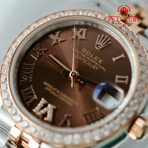 Rolex Datejust 278381RBR-0006 Due Tono Quadrante Cioccolato Ghiera con Diamanti Jubilee Miglior Replica THB 31mm Orologio - immagine 10