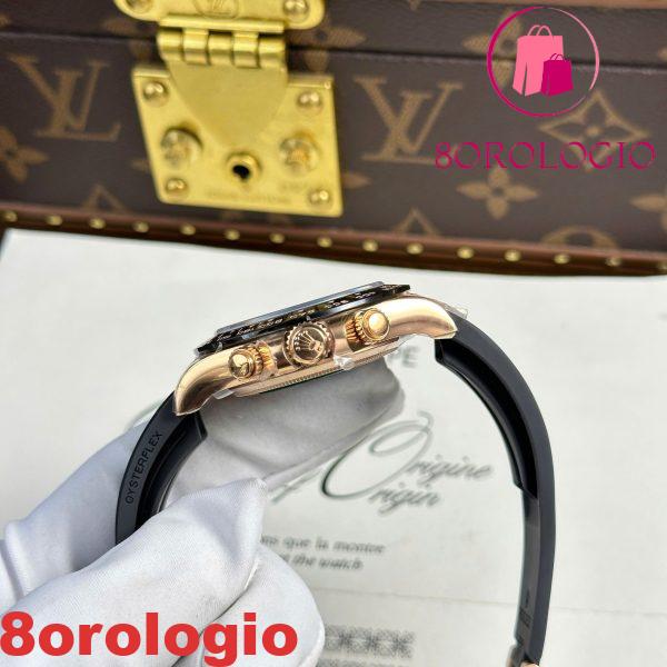 Rolex Cosmograph Daytona 116515LN Oro Rosa Quadrante Nero con Diamanti Cinturino Oysterflex 1:1 Migliore Replica Clean Factory 40mm Orologio - immagine 11