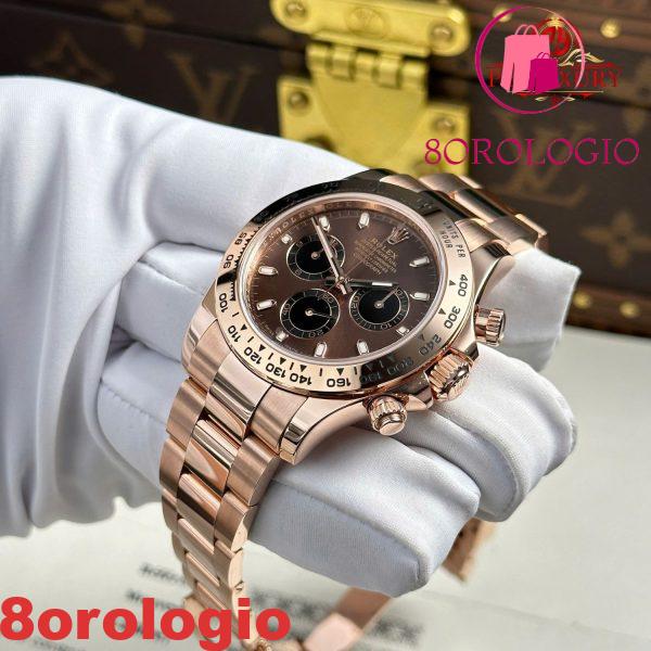 Rolex Daytona 116505 Quadrante Cioccolato Oro Rosa 18K Bracciale Oyster Rivestito Replica 1:1 Super Clone 40mm Orologio - immagine 13