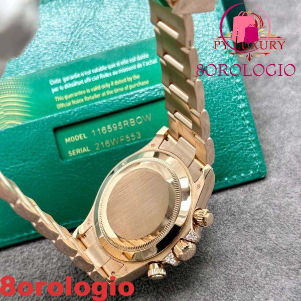 Rolex Daytona 116505 Diamanti Arcobaleno Quadrante Pavé Oro Rosa 18K Pietre Preziose Naturali 40 mm Replica Orologio - immagine 9