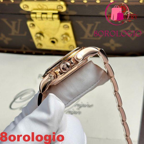 Rolex Daytona 116505-0015 Quadrante Nero con Diamanti Replica 1:1 Super Clone 40mm Bracciale Oyster Placcato in Oro Rosa 18K Orologio - immagine 11
