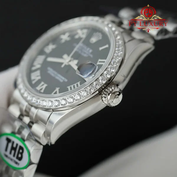 Replica migliore Rolex Datejust 278384RBR Quadrante Nero Romano Lunetta con Diamanti Bracciale Jubilee THB 31mm Orologio - immagine 9