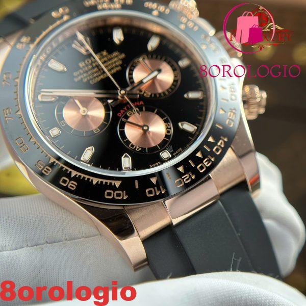 Rolex Daytona 116515LN Quadrante Nero Oro Rosa 18K Wrapped Oysterflex 1:1 Migliore Replica 40mm Orologio - immagine 13