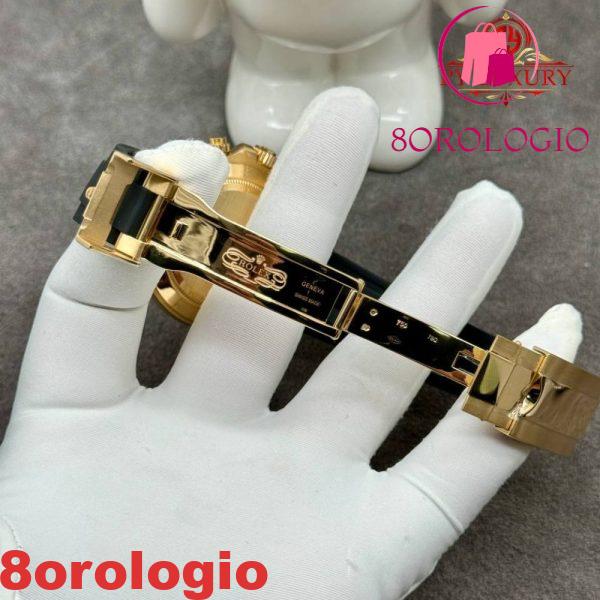 Rolex Daytona 116518 Pikachu replica in oro massiccio 18K con cinturino in gomma Oysterflex 40mm Orologio - immagine 8