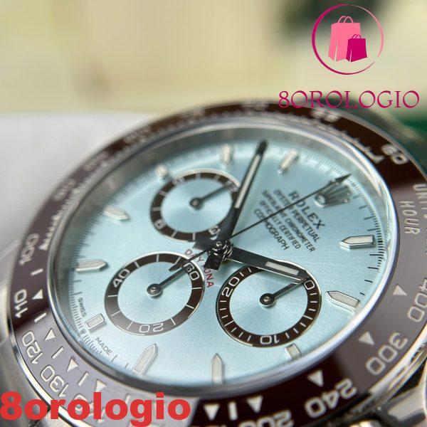 Replica Rolex Daytona 126506-0001 Platino Quadrante Blu Ghiaccio Lunetta Marrone Cerachrom Clean Factory 40mm Orologio - immagine 12