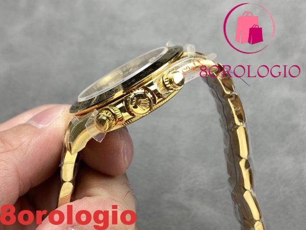 Rolex Daytona 126508-0002 Oro Giallo Quadrante Nero e Colore Champagne 180g Replica di Alta Qualità QF 40mm Orologio - immagine 9