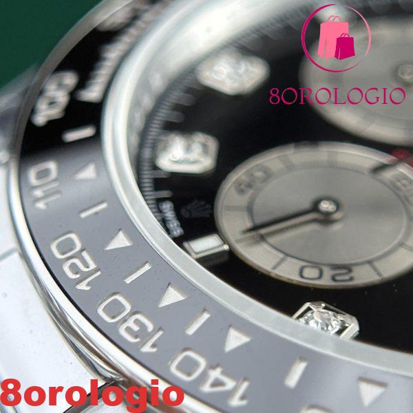 Rolex Daytona 126519LN-0004 Bright Black & Steel Quadrante con Diamanti Oysterflex 142g Replica Super Clone 40mm Orologio - immagine 12