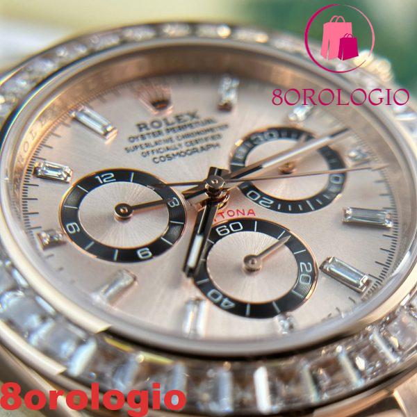 Rolex Daytona 126535TBR-0002 Quadrante Sundust con Diamanti Ghiera e Anse con Pietre CZ Oysterflex Super Clone 40mm replica Orologio - immagine 12