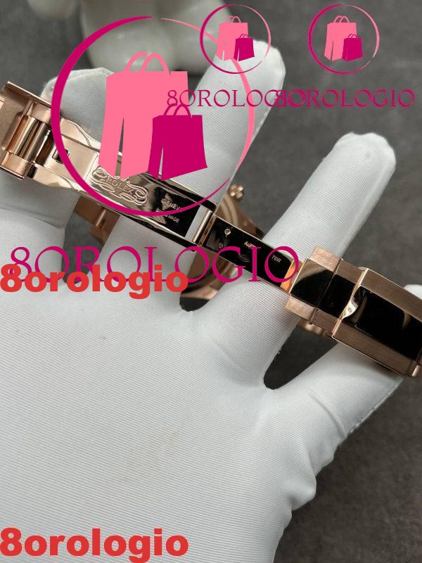 Replica Rolex Daytona 126595TBR-0001 Quadrante Sundust con Diamanti Personalizzato in Oro Rosa Massiccio 18K Diamanti Taglio Baguette 40mm Orologio - immagine 8