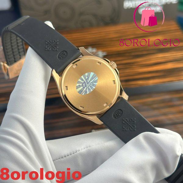 Patek Philippe Aquanaut 5068R Oro Rosa Quadrante Nero Ghiera Diamanti Quarzo Migliore Replica PPF 35.6mm Orologio - immagine 8