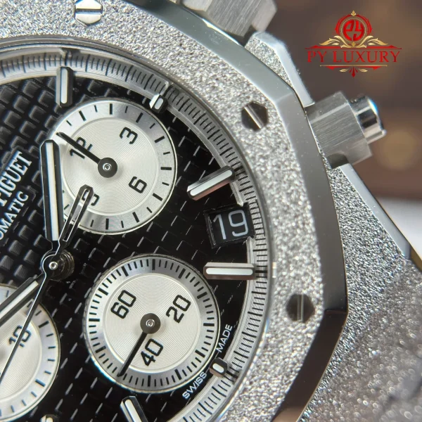 Replica Audemars Piguet Royal Oak Chronograph 26239BC Frosted White Gold Quadrante Nero Super Clone APSF 41mm Orologio - immagine 13